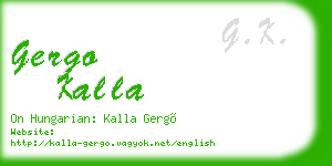 gergo kalla business card